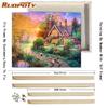 RUOPOTY Oil Painting By Numbers Lake Landscape Handpainted Unique Gift Pictures By Numbers Pavilion Spring For Adults Home Decor