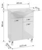 Bathroom cabinet with a washbasin on legs 85x65, standing white Mea with an elongated chrome tap