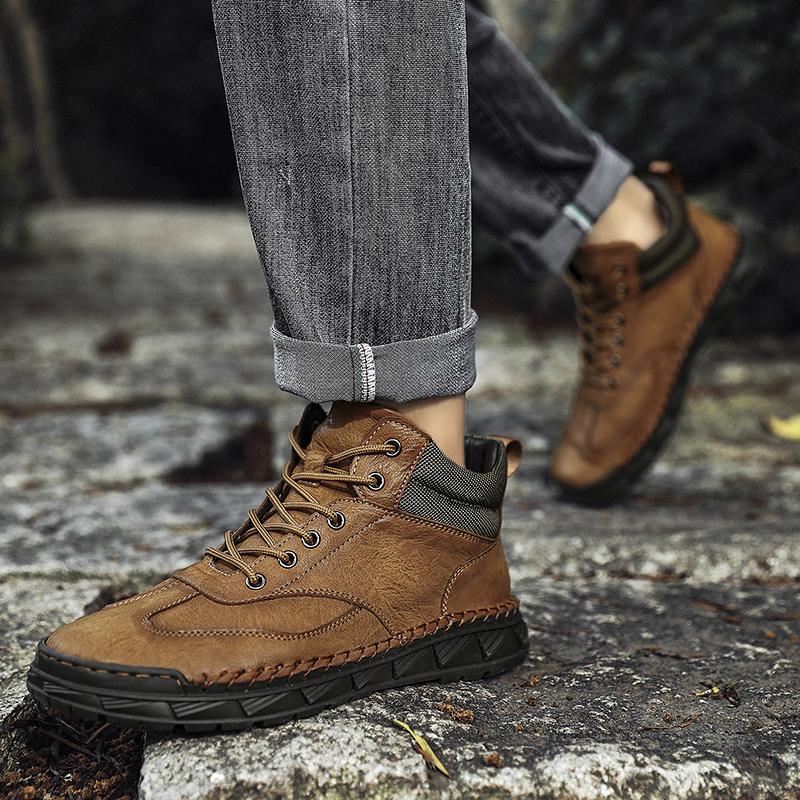 Large Size 39-48 Men's Shoes Leather Flats Outdoor Men Sneakers Breathable Male Casual Shoes