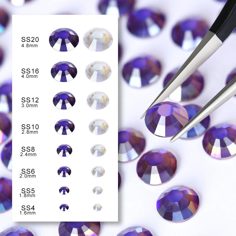 Neue Farbe Phantom Lila Aurora Ab Nail Art Strassstein Mehrere Größen Optional 1440 Abgepackt Pujiang Flachboden-Diamant