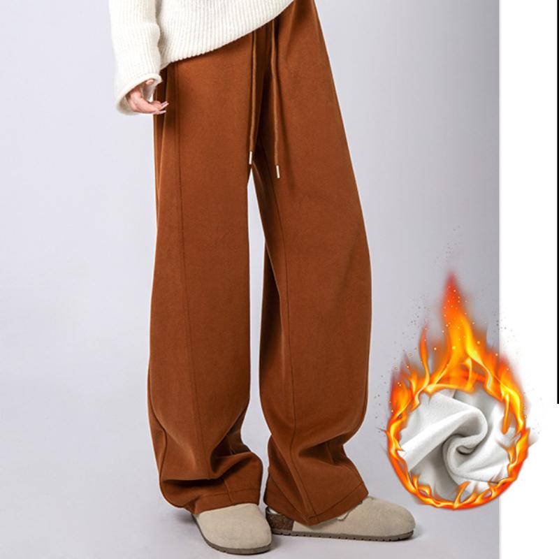 

Серые спортивные штаны для женщин на осень и зиму, новые тонкие спортивные штаны на кулиске с добавлением бархата, прямые широкие повседневные брюки XL