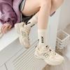 FASELE Crew Cute and Floral Soft Perfect for and All Set Women's Socks, Stylish, Cat, Animal, Print, Breathable, Cotton, Mid-Tube Socks, Spring,