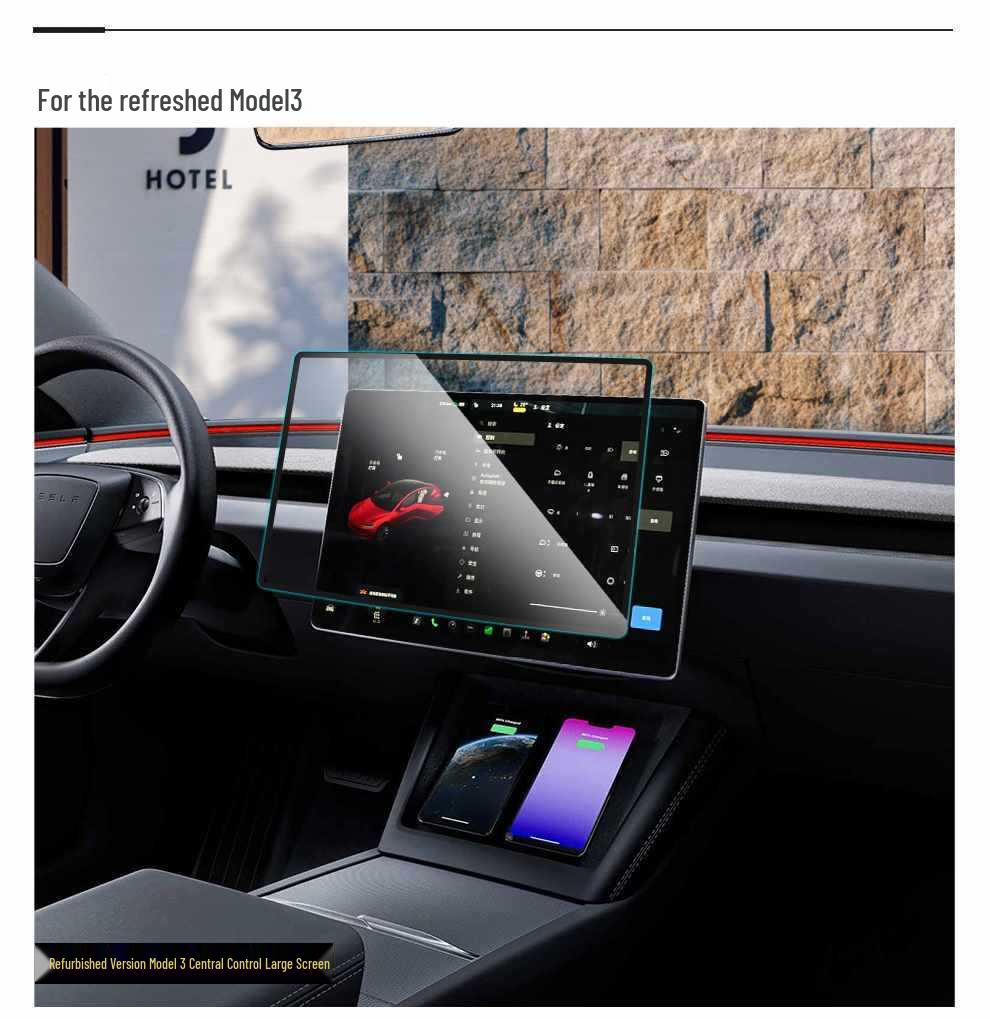 Tesla Model Y & 3 Displayschutz - Gehärtetes Glas, HD-Displayfolie, Schutz für die Mittelkonsole.