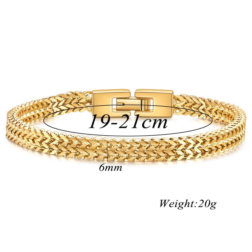 European & American Hip Hop 6MM Dragon Bone Snake Chain Bracelet - Fashionable Titanium Steel