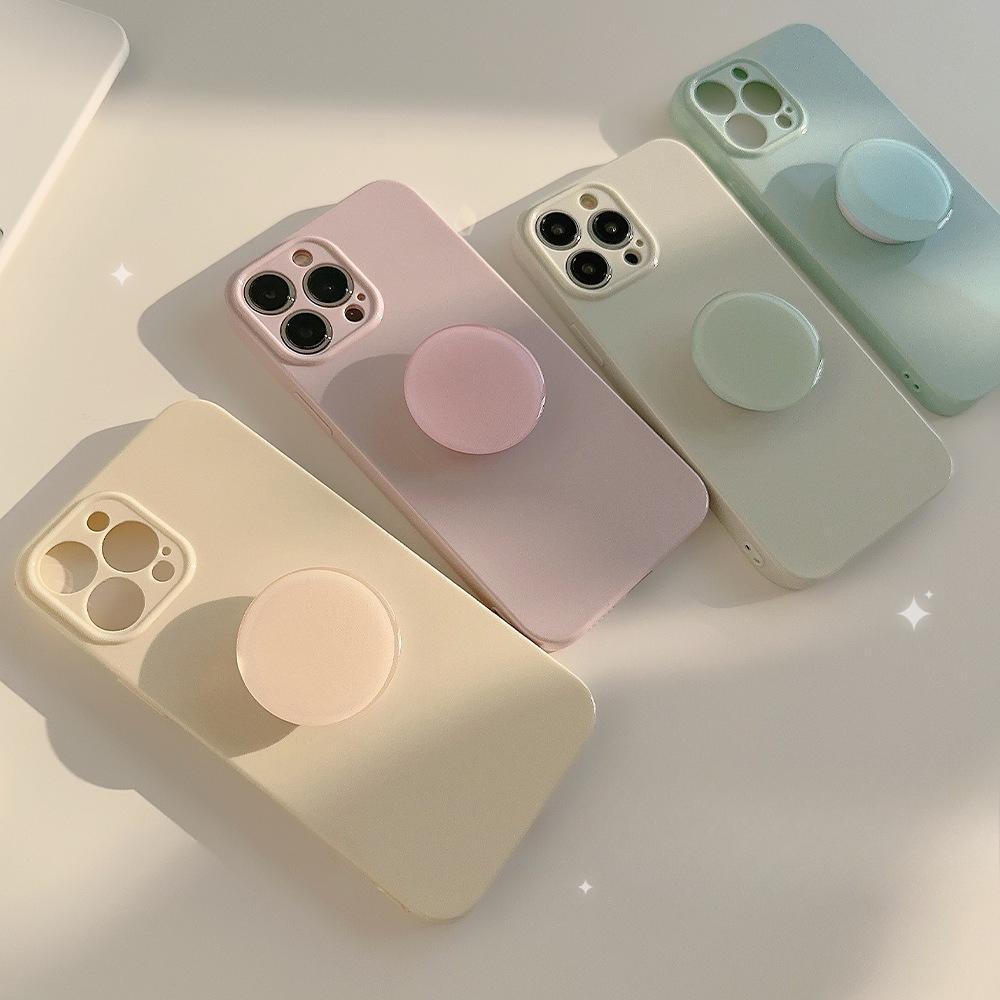 Dopamine 15promax IPhone Case IPhone 14 Bracket 1216 Solid Color Simple Applicable 13 Soft