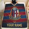 Custom Name Bologna FC Flannel Blanket, High Quality Comfortable for All Seasons, Home Decor, Warmth and Comfort