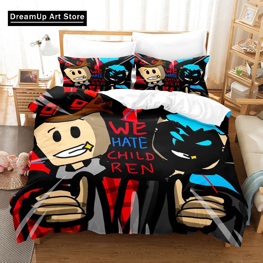 

3D-принт модный комплект постельного белья Tanqr Merch для мальчиков и девочек, двуспальная кровать, полноразмерный пододеяльник, наволочка, кровать для взрослых, спальня EU Single 90x200cm