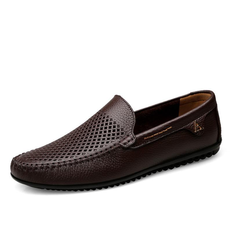 High Quality New Men's Genuine Leather Shoes Spring Autumn Low Top Shoes Men's Loafers Business Casual Shoes Free Delivery