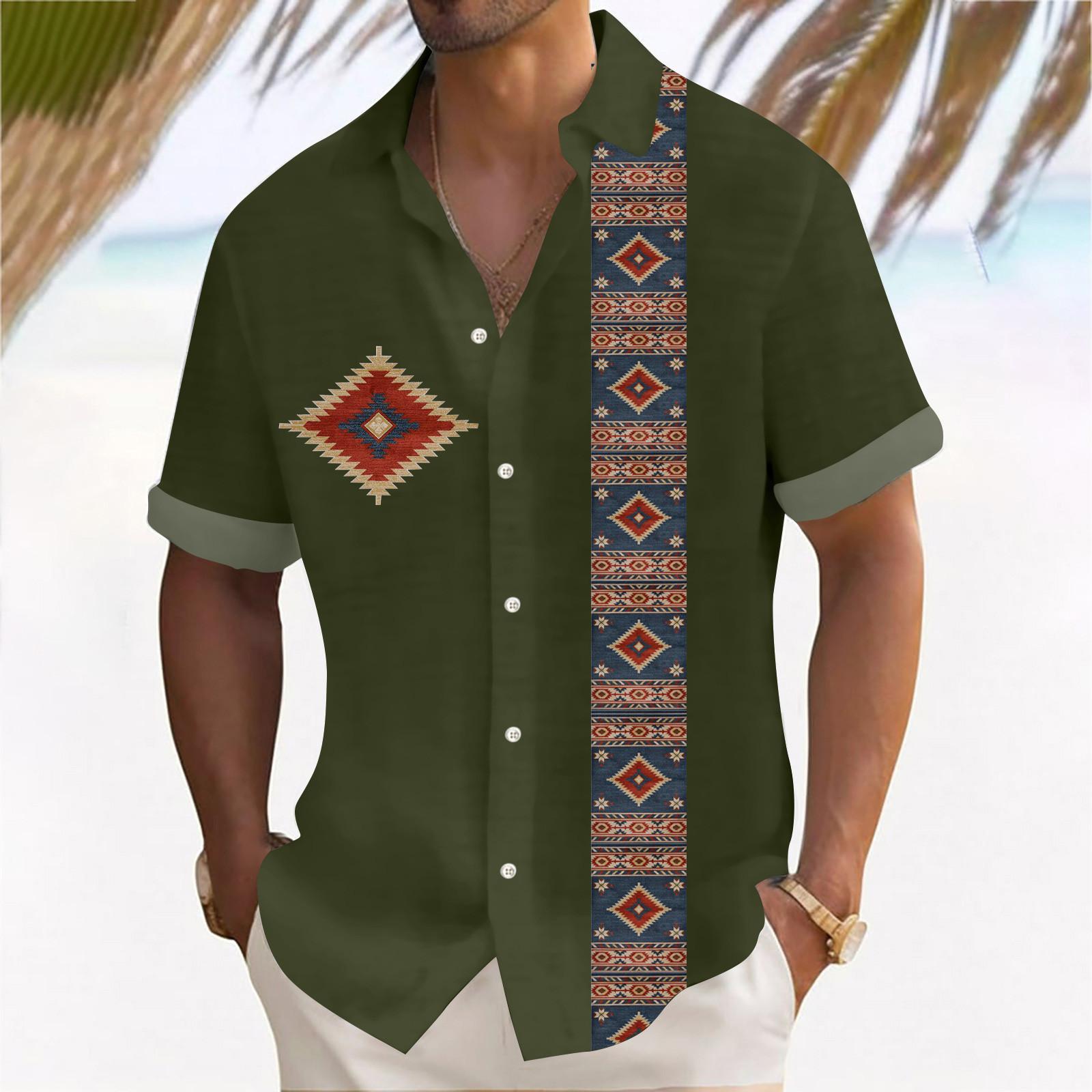 

Гавайская рубашка для мужчин, мужские винтажные рубашки для боулинга на пуговицах, летняя пляжная рубашка с коротким рукавом XL