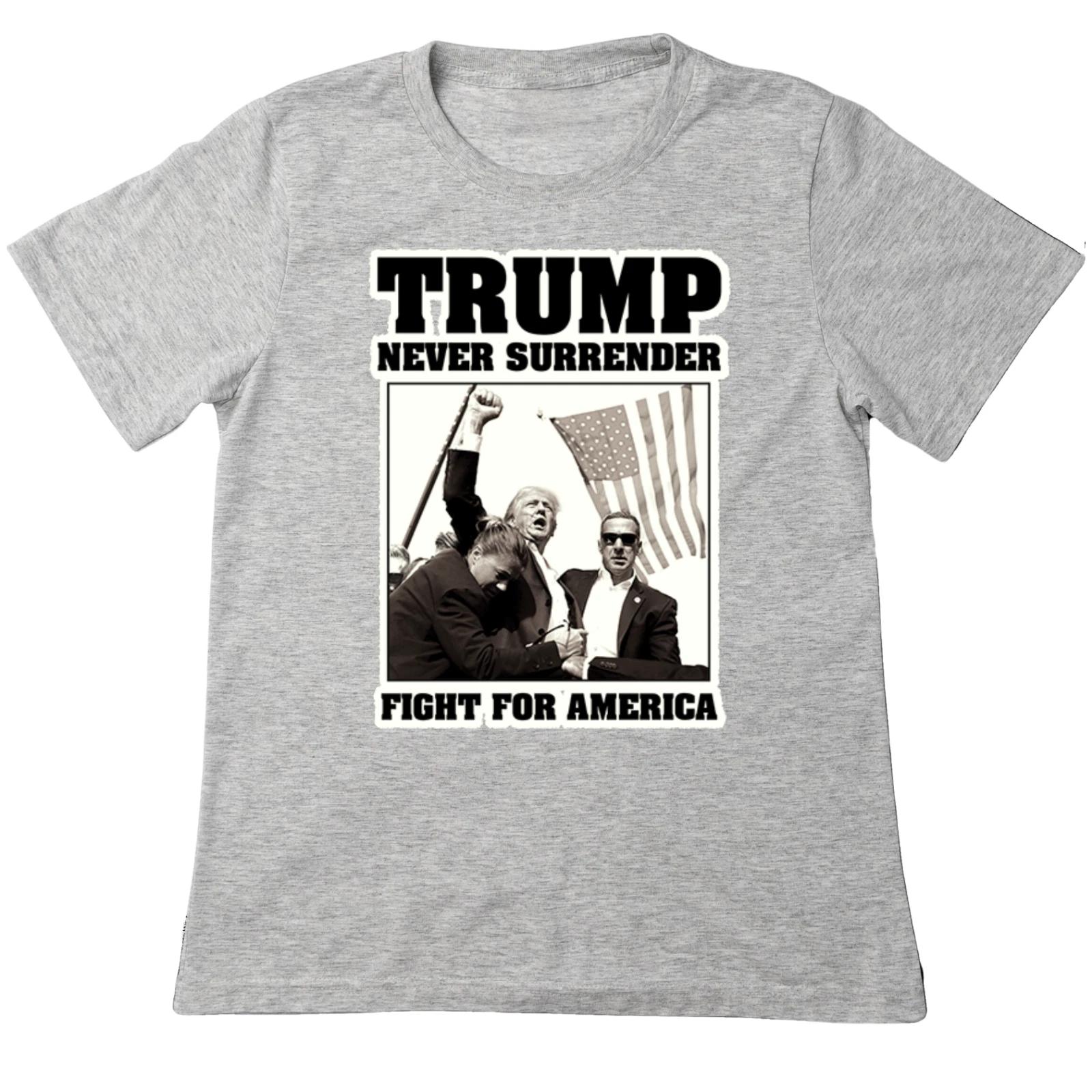 Donald Trump Shot NEVER SURRENDER FIGHT FOR AMERICA Legend 2024 Shirt Tee GRAY XL
