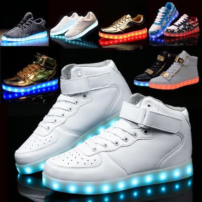 Baskets lumineuses pour couple, femmes et hommes, taille 25-46, chaussures LED lumineuses avec charge USB pour garçons et filles, chaussures de rue à LED