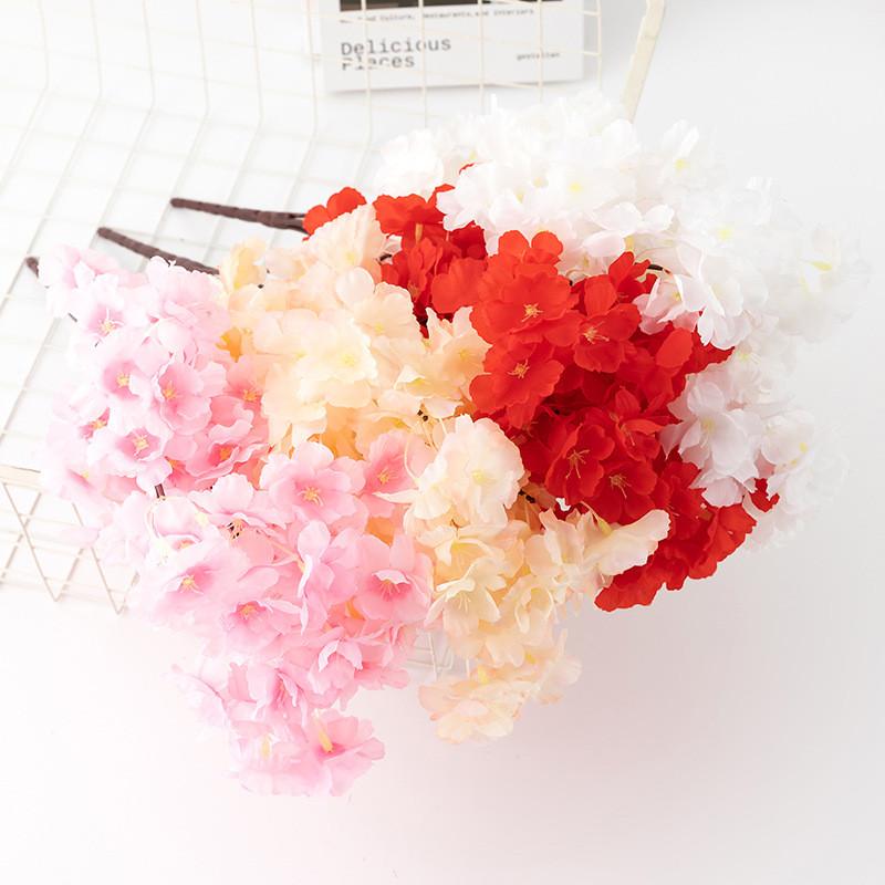 Artificial Fiveprong Cherry Blossom Branch Wedding Pathway Decor For Outdoor Photography