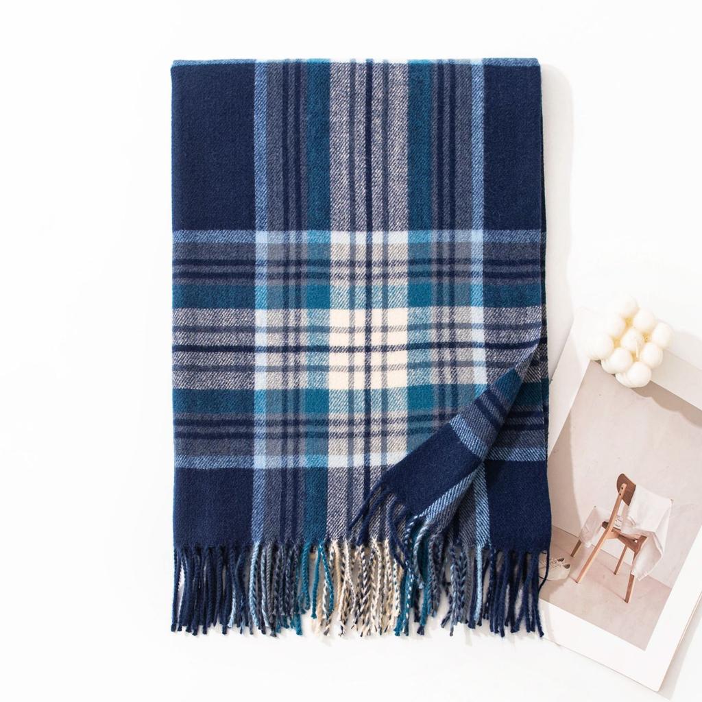 Autumn and winter red Christmas plaid scarf atmosphere imitation cashmere winter warm shawl scarf classic