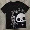 Summer Skull YK Style Punk S Aesthetic Harajuku Grunge Unisex Short Sleeve Street Tshirts Fashion Emo Girl Tops Clothing