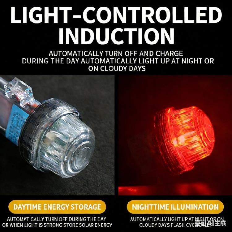 Energy Efficient LED Navigation Light Solar Charged IP67 Protected ABS for Boats & Buoys Night Visibility Enhancement