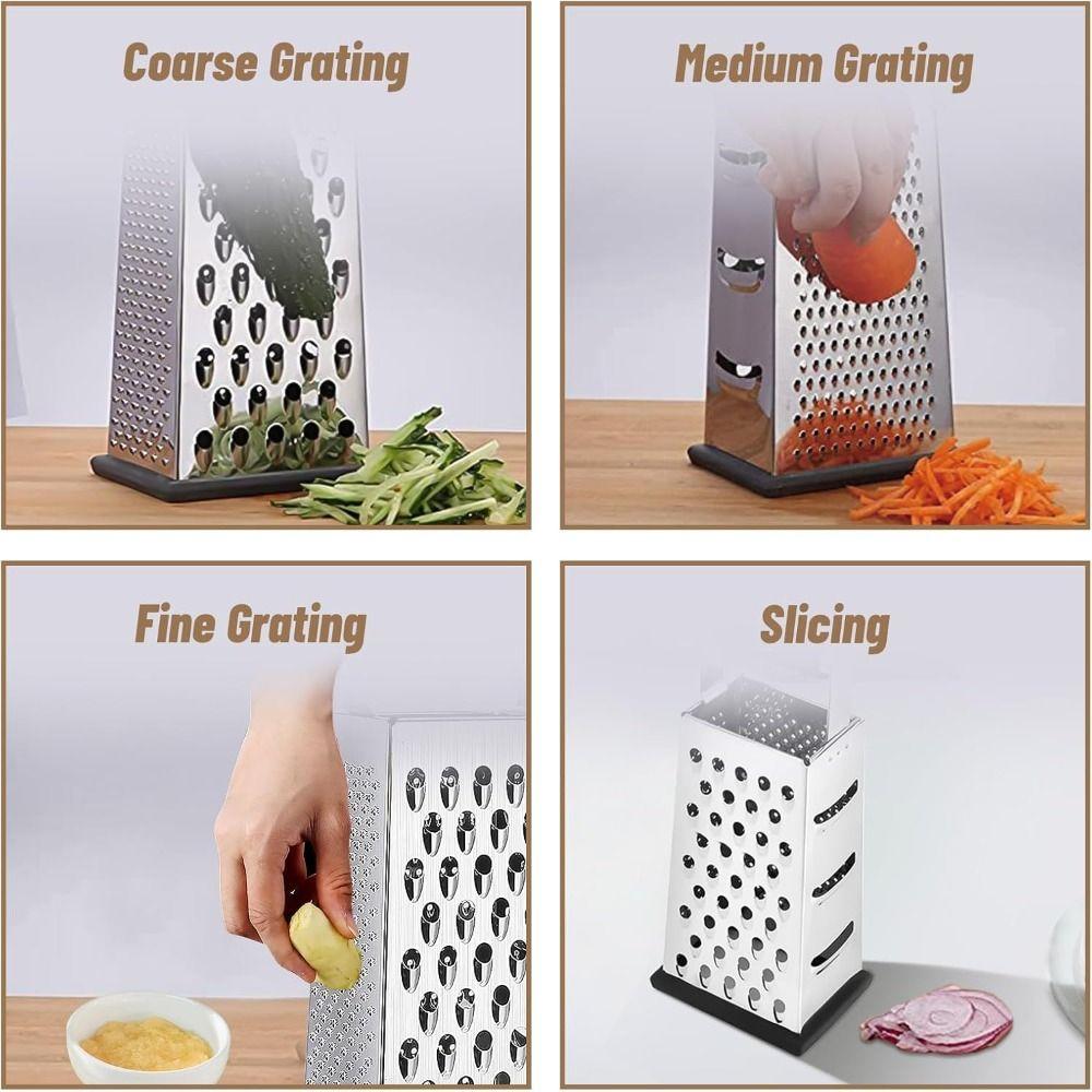 Mit Griff Manuelle Käsereibe 4-seitige Klingen Küchenzerkleinerer Lebensmittel-Raspel Lebensmittelzubereitung