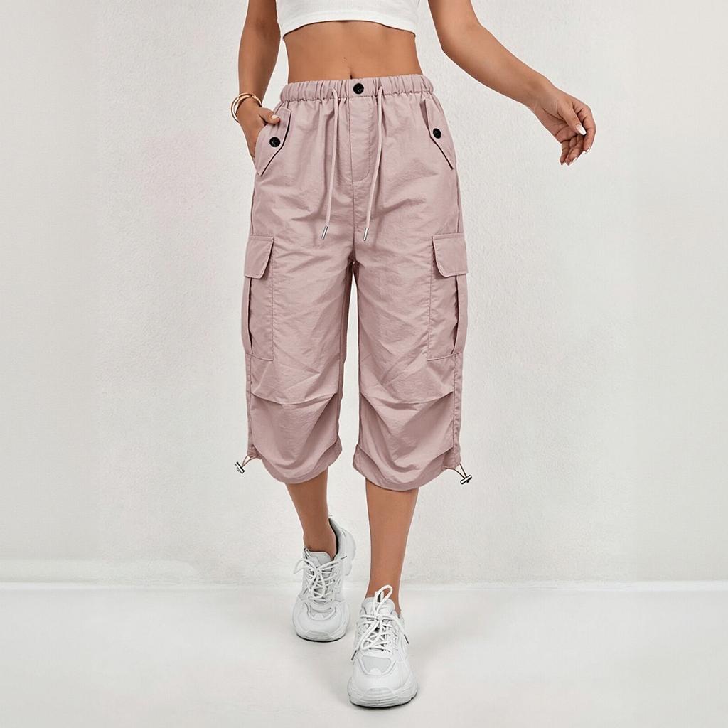 Pantalones Capri Cargo para Mujer Secado Rápido Múltiples Bolsillos Deportes al Aire Libre Running Senderismo Casual Ropa de Trabajo Pantalones