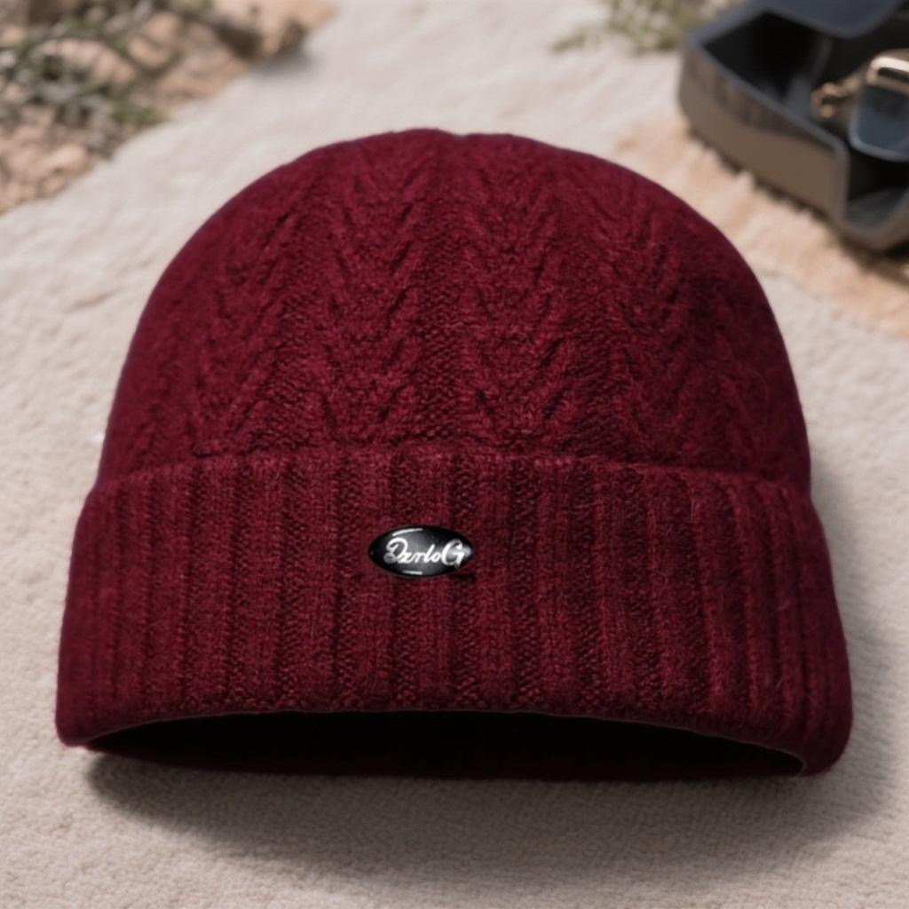 

New Winter Hat for Middle Aged and Elderly Women Grandma Cotton Hat Mother s Ear Protection Knitted Hat Old Lady s Plus Velvet Warm Wool