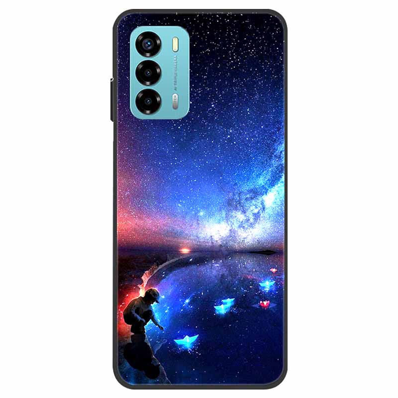 Custodia per ZTE Blade V40 Vita Fiore Marmo Nero Paraurti Morbido TPU Silicone Cover per ZTE V 40 Vita / Blade V40 Vita Custodie per Telefono