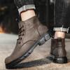 Handsome Stylish Men's Autumn Winter Work Boots Hightop Walking Shoes Hightcut Male Students Spring Chelsea Boots