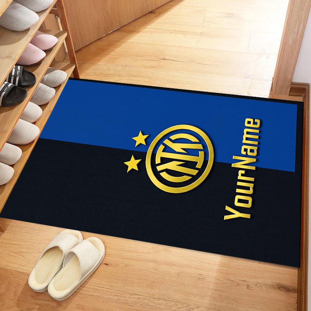 Inter Milan Personalized Text Area Rug Perfect for Dining Room Entryway Bedrooms Hallway Antislip Carpet Decorate Offices
