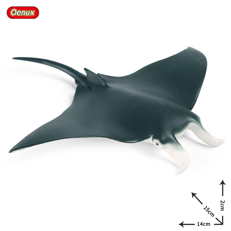 Oenux 10PCS Sea Life Animals Ray Devilray Mantaray Model Action Figures Figurines Ocean Marine Aquarium Education Kids Toy Gift
