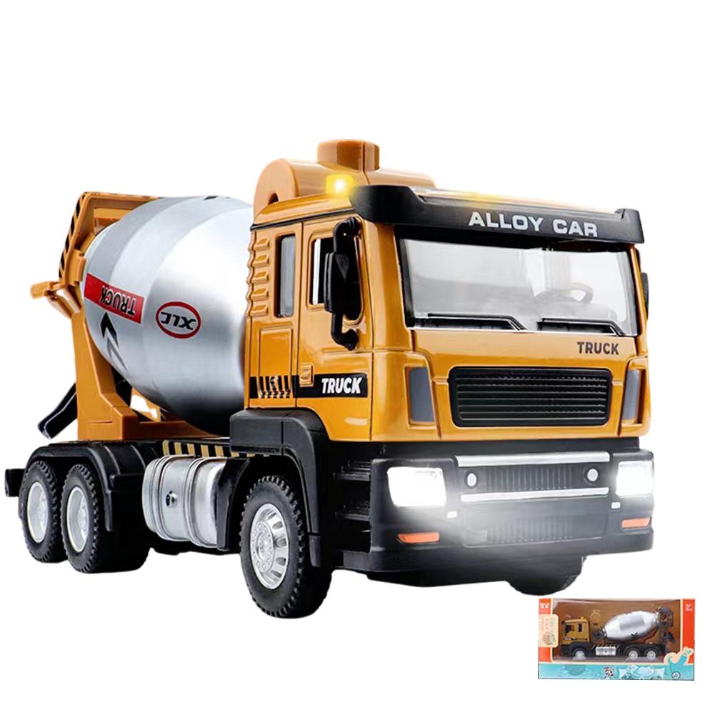 Engineering Vehicle Toys Acousto-optic Rebound Alloy Excavator Garbage Crane Mixer Dumper Model Gifts For Boys Girls