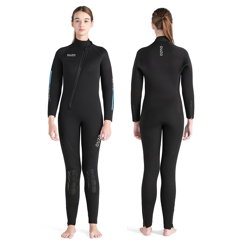 Combinaison intégrale 5 mm pour femme Manches longues Pantalon Combinaison thermique de plongée Snorkeling Surf Natation d'hiver