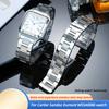 316L Stahl Uhrenarmband mit Schnellverschluss 17,5 mm Für Cartier Santos Dumont WSSA0086 Damen Stahl Uhrband Armband Zubehör