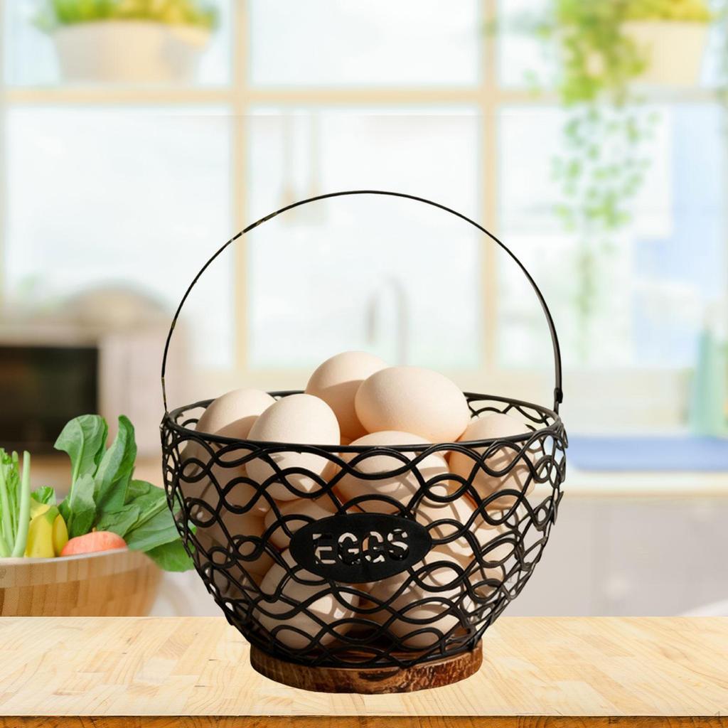 Chicken Coop Egg Basket Metal Fruit Storage Decorative Creative Ornament Organizer Suitable for