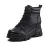Inner Height Increase, Autumn and Winter New British Style Platform Martin Boots, Medium Boots, Short Boots, Locomotive Leather Boots Tide