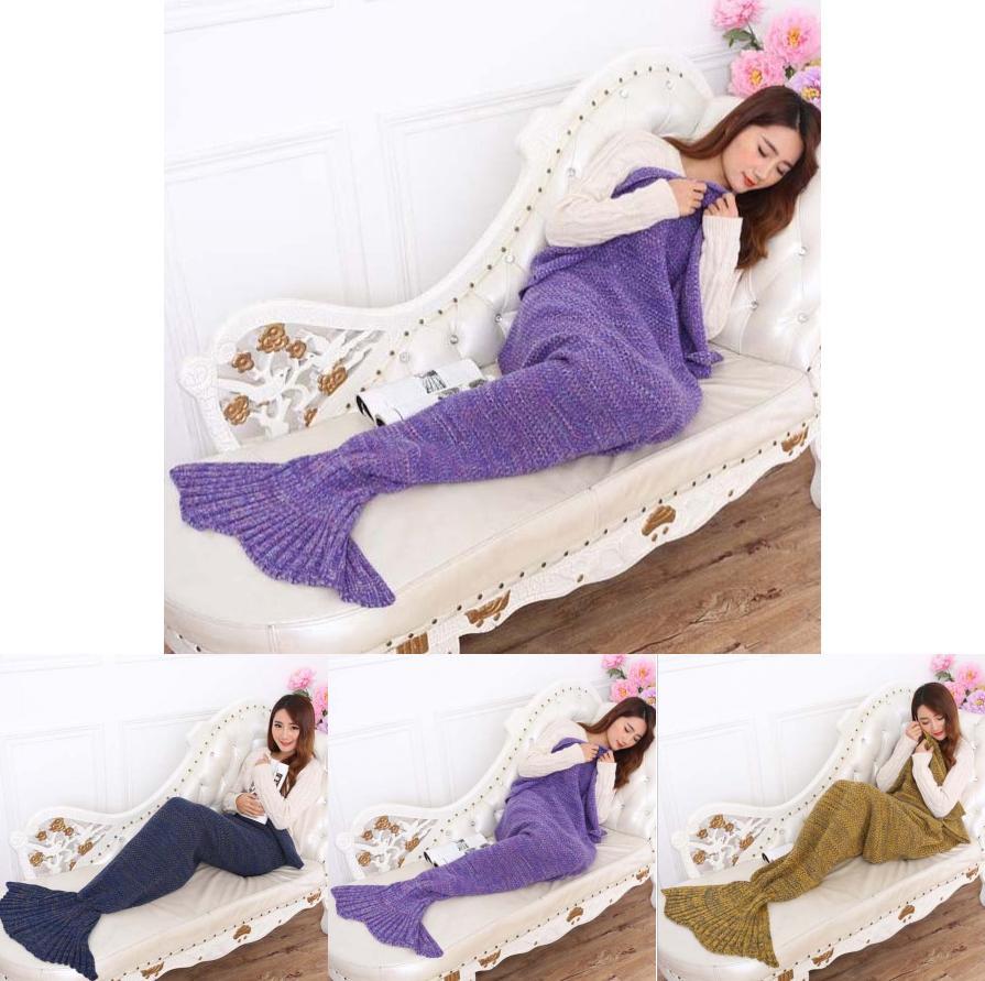 Mermaid Pattern Blanket With Vintage Design For Home Decoration