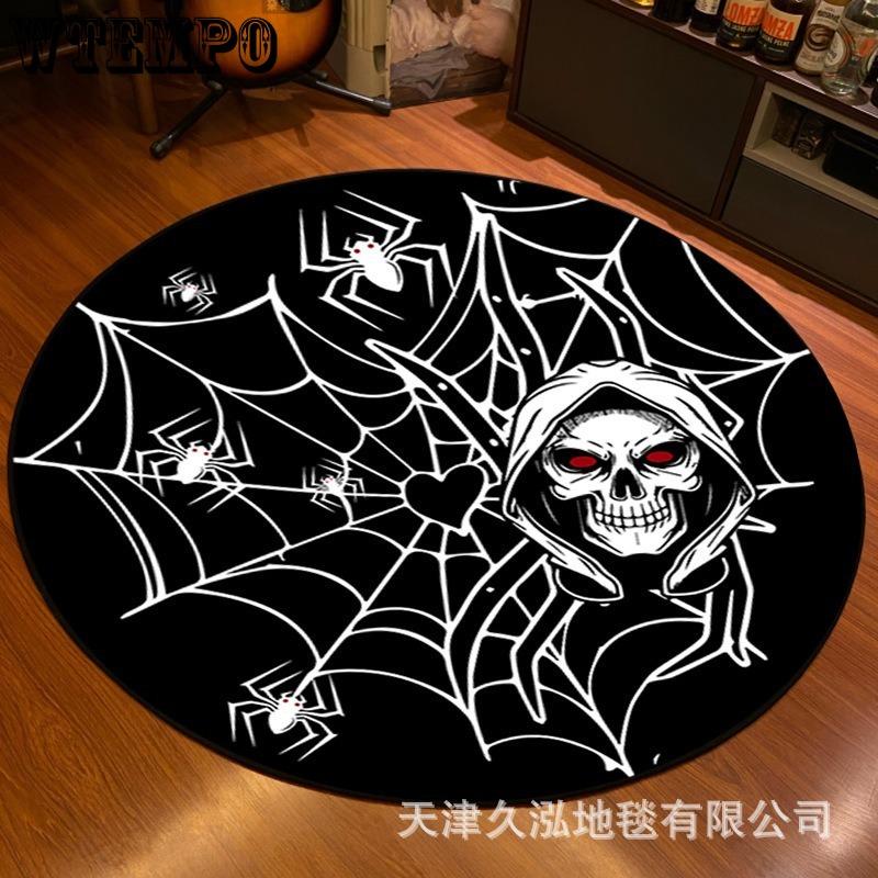 Tappeto Circolare per Soggiorno Decorazione Europea e Americana di Halloween Tappetino per Pavimento Tappetino Divertente per Piedi
