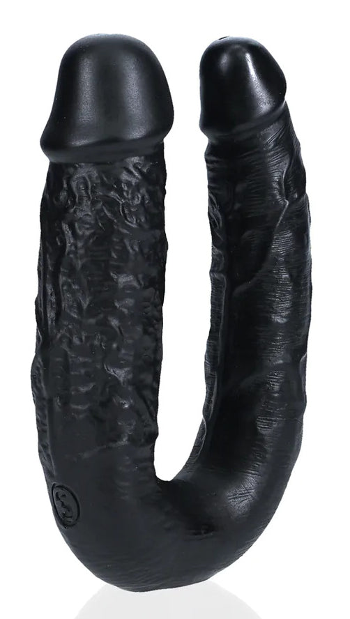 Double Dildo U Shape 12 X 3cm Black - Real Rock - Double Dildos