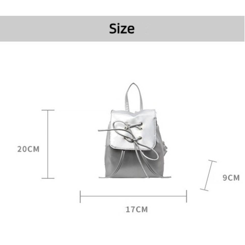 Korean Style PU Leather Women's Backpack Fashion Large Capacity School Bag Solid Color Shoulder Bag