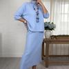 Elegant High-Neck Knit Sweater & Half Skirt Set - Autumn/Winter 2025 Collection