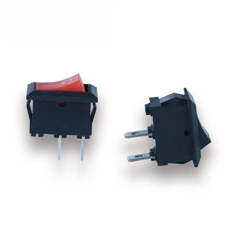 10PCS KCDF Small Self-resetting Power Button Boat Switch Rocker Water Dispenser Button Black 2 Pin 2 Gear KCD1 101F Second Gear.