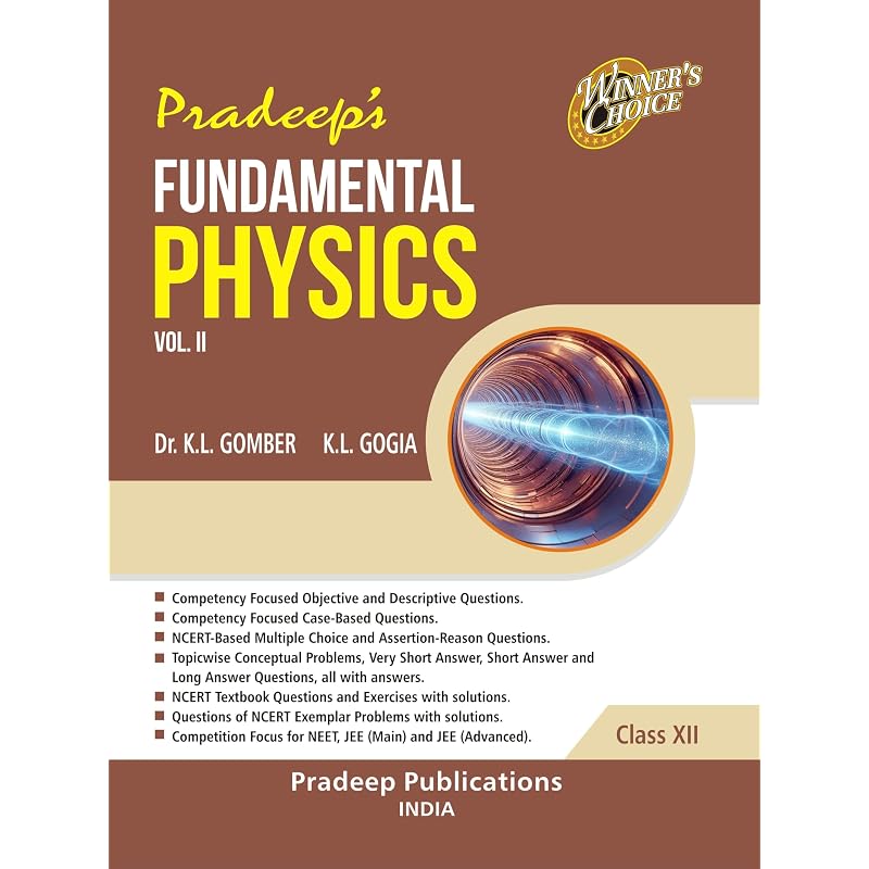 Pradeep'S Fundamental Physics For Class 12 (Vol. 1 & 2) Examination 202526