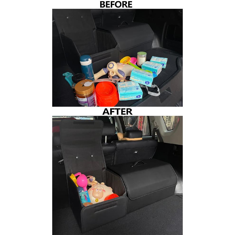 Scatola Portaoggetti in Pelle PU Multiuso Pieghevole Organizzatore per Bagagliaio Auto Organizzatore Bagagliaio Auto Riporre Sistemare Accessori Auto