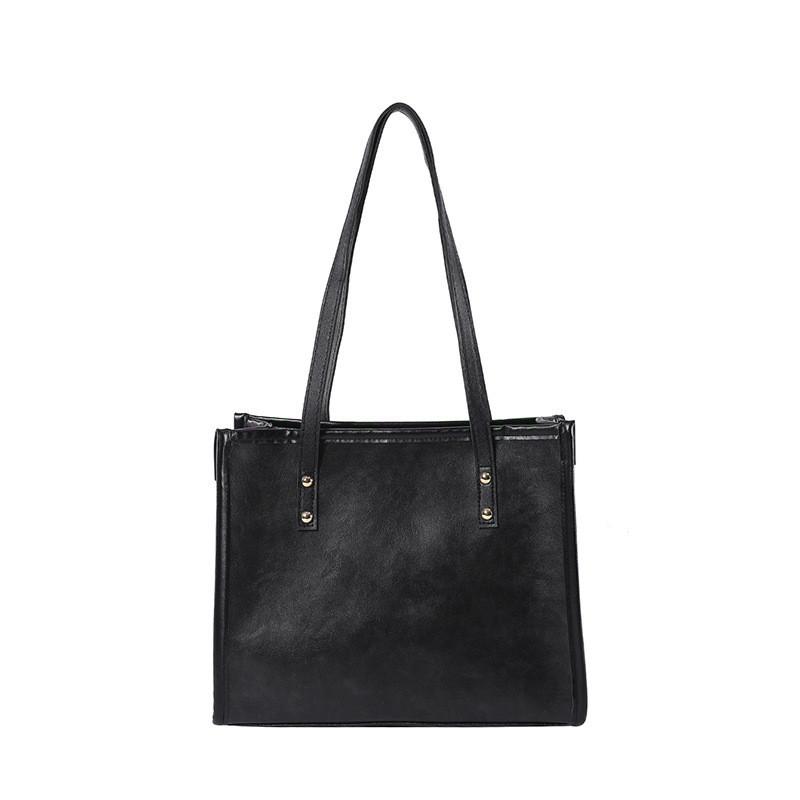 Large Capacity Black Tote Bag For Women Fashionable And Versatile Urban Style