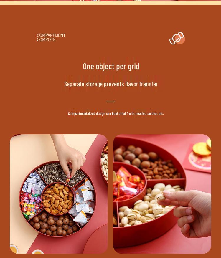 Zuhause Wohnzimmer Obst- und Snack-Präsentationsbox - Festliche Obstplatte & Süßigkeitenbox