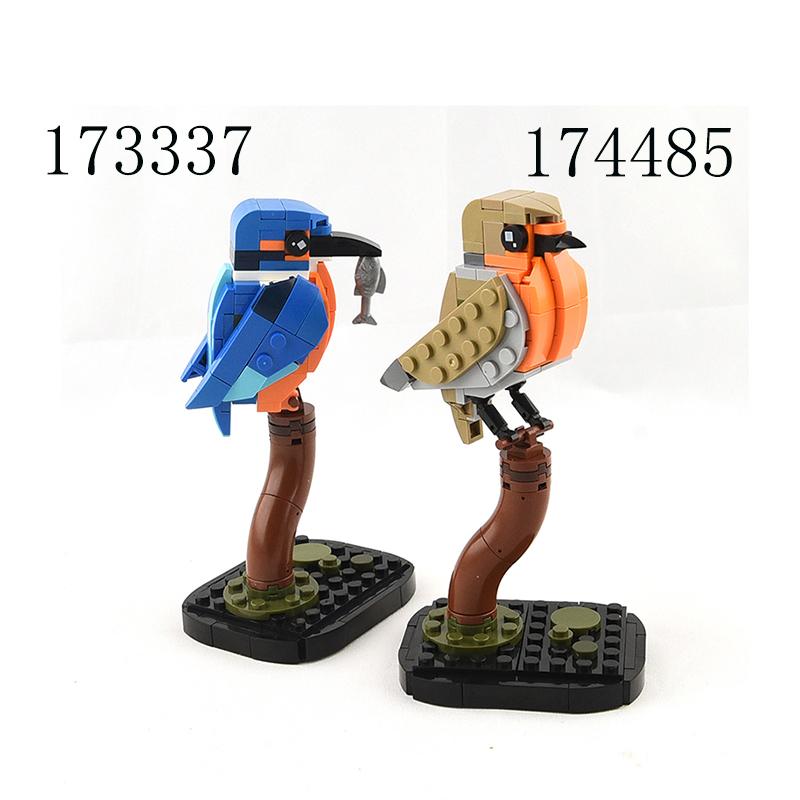 Spot Small Particle Assembly Building Blocks MOC-174485 125pcs Creative Animal Bird Robin Educational Toy Building Model Gift Se