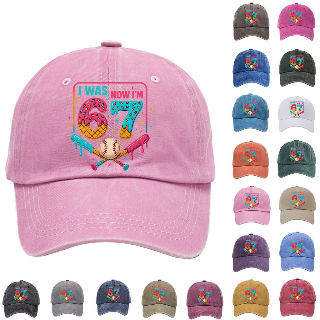 Washed Cotton Baseball Cap With Printed Distressed Soft Top Denim Hat For Men, European And American Retro Hat