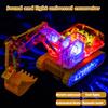 Clear Mechanical Gear Excavator Toy with Colorful LED Lights Music Movable Digging
