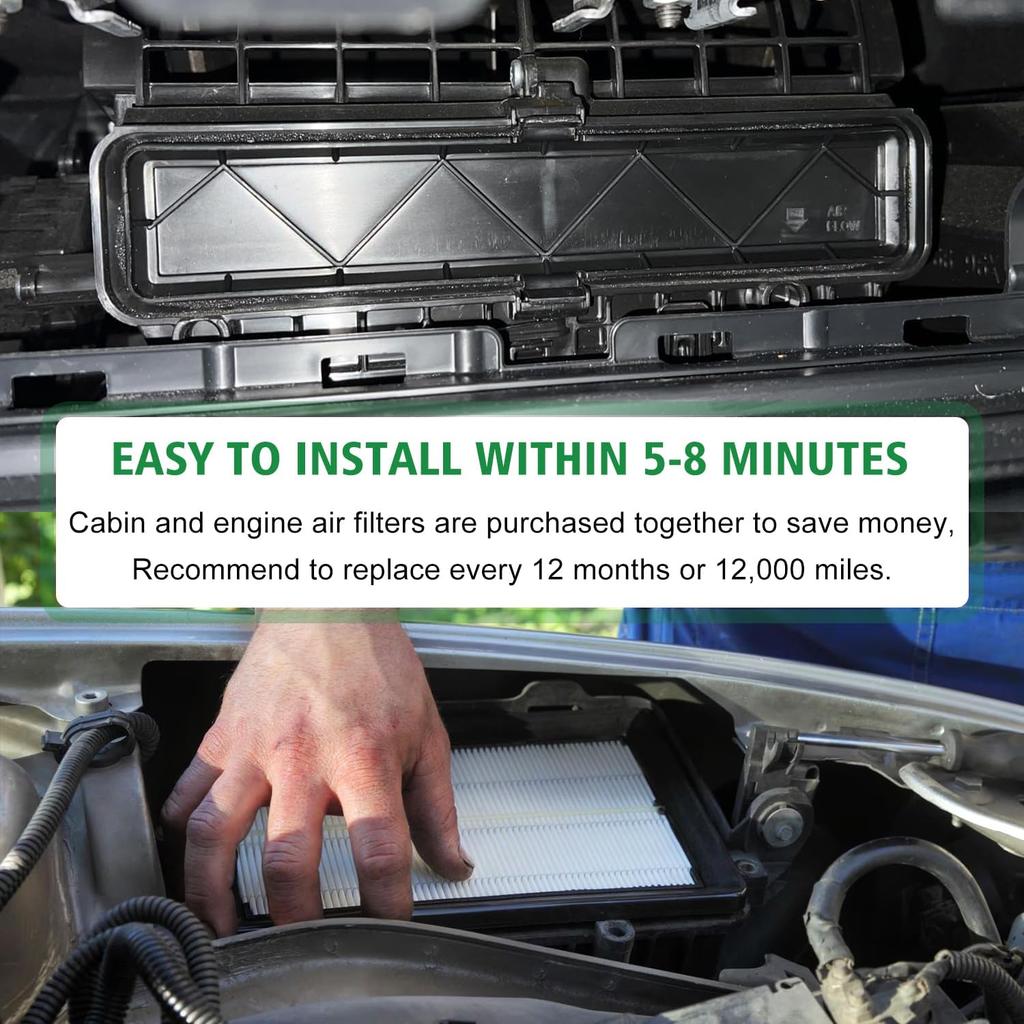 2PCS Cabin Engine Air Filter JMF61 JM3A0A Kit Fits For Mazda 3 -2025, Mazda 3 Sport -2024, CX-30 CX 30 CX30 -2025,CX-50 -2025, Replacement For