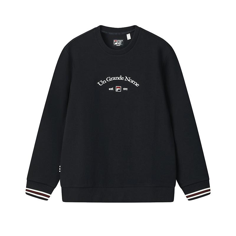 

FILA Heritage Классический Удобный Универсальный Повседневный Свитшот-пуловер с круглым вырезом Мужской свитшот Легендарно-синий F11M548211FNV S