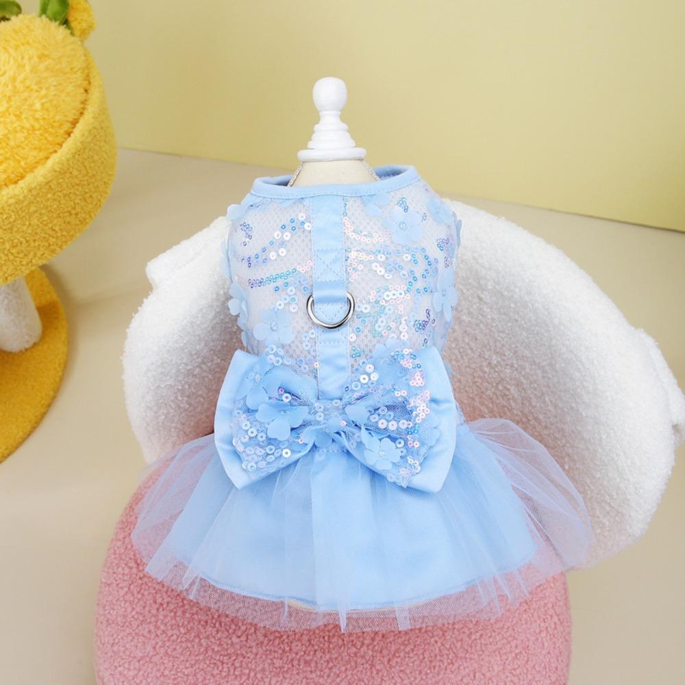 Soft Summer Pet Princess Skirt Sweet Dog Vest Harness Cat Apparel Dog Dress  Spring
