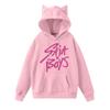 Ladies Fashion Casual Long Sleeve Printed Round Neck Hoodie Pullover Top With  Pockets