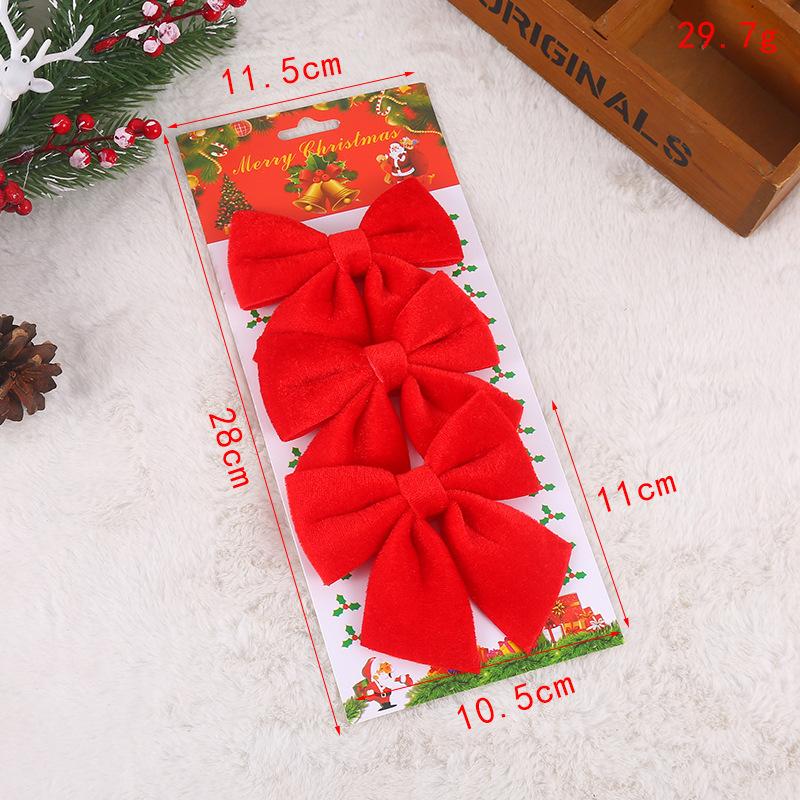 2/3PC Christmas Velvet Bows Xmas Pendants DIY Window Decora for Party Christmas Tree Topper Ornament for Wedding Outdoor Decor