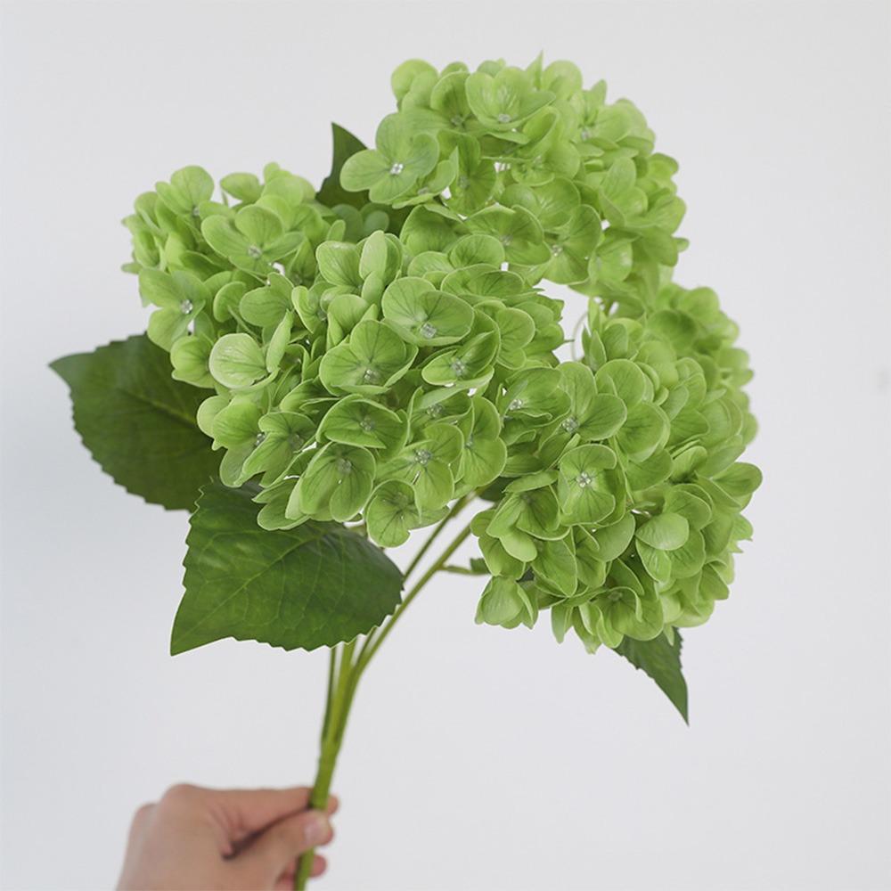 4 Heads Artificial Hydrangea Flower Realistic Faux Flowers Hydrangea Flowers Branch Outdoor Party